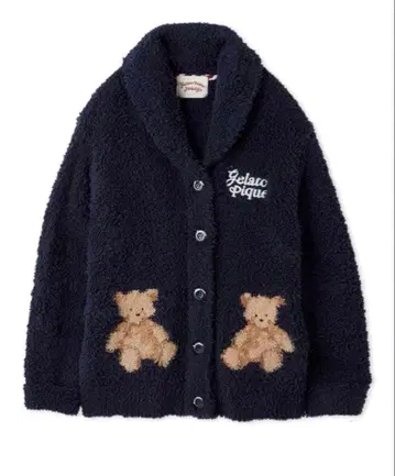 젤라피케 [ HOLIDAY ] 젤라토 스노우 베어 자카드 숄 가디건