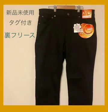 [ 택 포함 미사용 새상품 ] 안감 플리스 치노 팬츠 블랙 허리 81cm