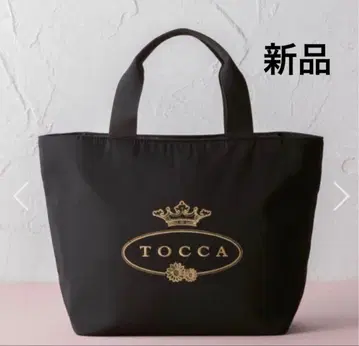 [ 미사용 새상품 ] TOCCA 로고 나일론 토트백 블랙 로고 자수
