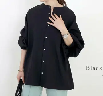 앞뒤 2way 버튼 긴팔 셔츠 블랙