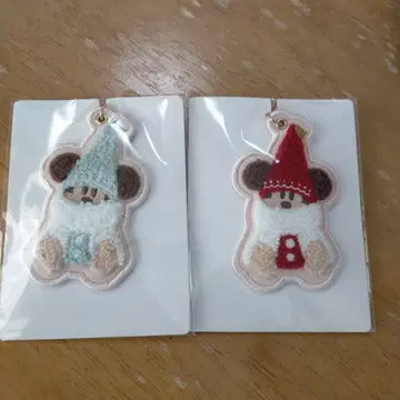 리루린린 키체인 2개 세트 빨간색 스카이블루 디즈니 미키