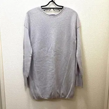 캐시미어 100% TAKASHIMAYA 리브 긴팔 스웨터 라이트 그레이