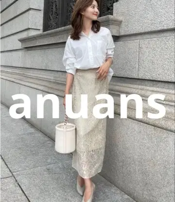 새상품급 anuans 롱 스커트 SMALL 베이지 여성용