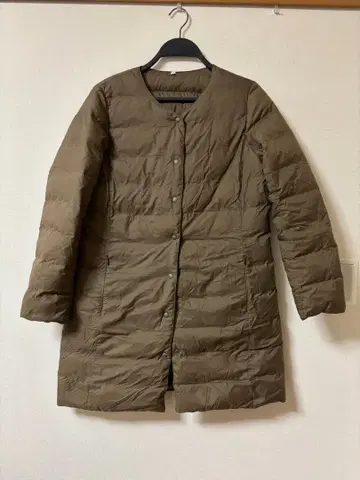 무인양품 경량 호주 다운 포켓터블 노카라 코트 M