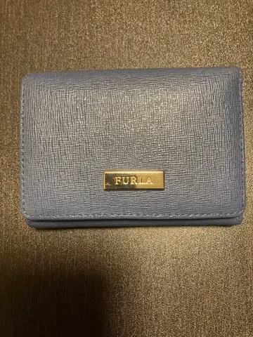 FURLA 블루 3단 폴더형 지갑, 동전 지갑, ID 카드 홀더 포함