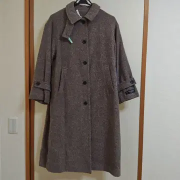 vis 브라운 롱 코트 울 혼방 일본제