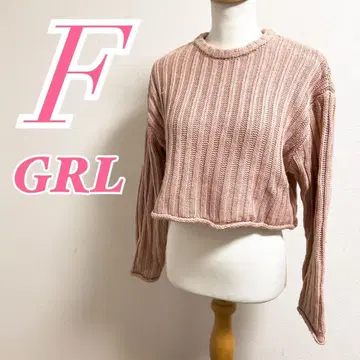 GRL 그레일 핑크 긴팔 니트 스웨터 F 걸리시 아크릴 100%