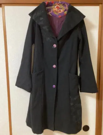 gouk 일본풍 패턴 롱 코트