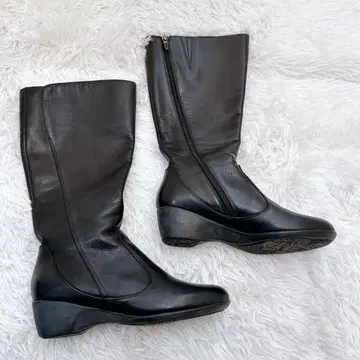 핏핏 가죽 웨지솔 롱 부츠 사이드 지퍼 23cm