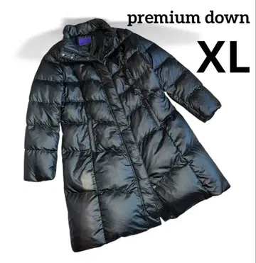 유니클로 프리미엄 다운 롱 코트 빅 사이즈 XL 블랙