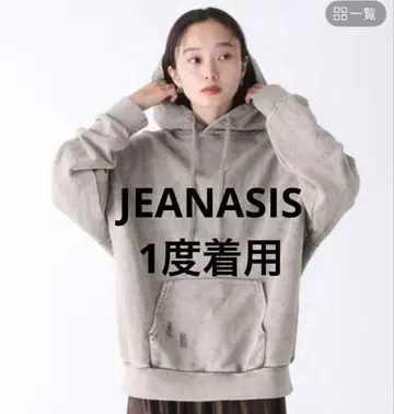 [1회 착용] JEANASIS 페이드 크러쉬 미들 후디 후드티