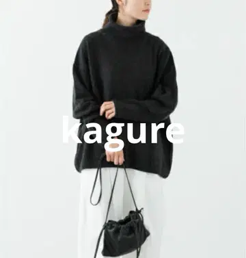 카구레 해밀턴 울 터틀 니트 니트 긴팔 차콜