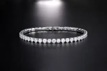 럭셔리 4mm 모이사나이트 35알 실버925 테니스 팔찌