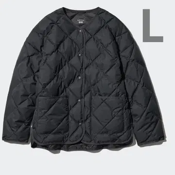 퍼프 테크 릴랙스 자켓 노카라 블랙 경량