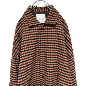 STUDIOUS 체크 무늬 긴팔 셔츠 스냅 버튼 포함