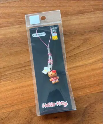 헬로키티전 비즈 스트랩 교토 한정판 일광화상 키티 검둥이 키티