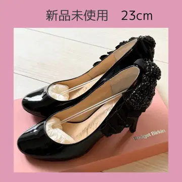 [새상품] 브리짓 버킨 백리본 펌프스 23cm 페이턴트 블랙