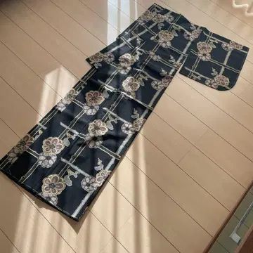 기모노 이중 기모노 블랙 츠지 가 꽃무늬 폴리에스테르 미사용 새상품