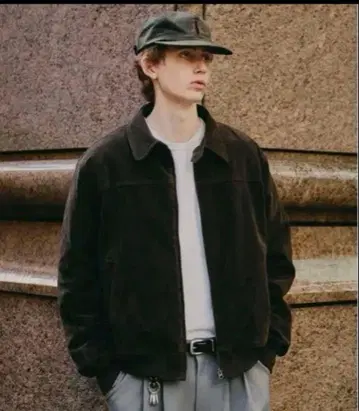 [ RegenGlanz ] 합성 스웨이드 지퍼 블루종 브라운 M 사이즈