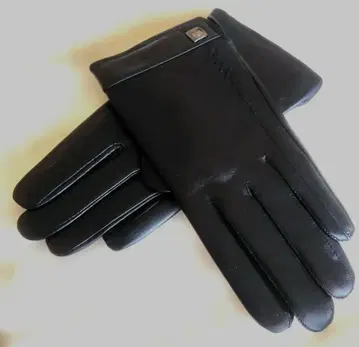 부드럽고 유연하며 촉감이 좋은 천연 가죽 장갑 블랙 장식 부착 속기모