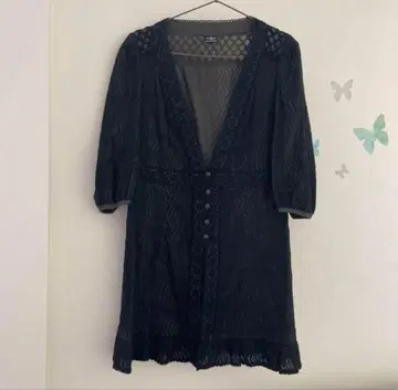 5 [ 36 ] 그레이스 콘티넨탈 튜닉 레이스 블라우스 블랙