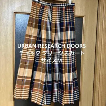 URBAN RESEARCH DOORS 체크 플리츠 스커트 M