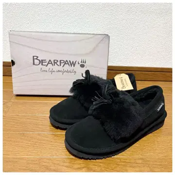 새상품 베어파우 태슬 무스탕 디자인 슬립온 신발 블랙 26cm