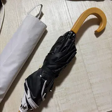 선배리어100 2단 접이 무지 화이트 나무 휜 손잡이