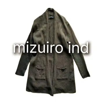 [ 가격 인하 ] mizuiro ind 니트 롱 가디건 다크 브라운