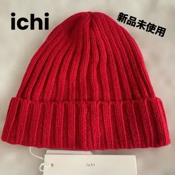 미사용 새상품 [ichi] 빨간색 니트 모자 사이즈 F