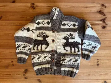 카우친 스웨터 캐나다제 루돌프 무늬