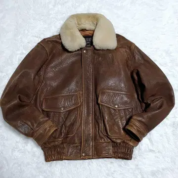 빈티지 플라이트 자켓 리얼 무스탕 퀼팅 L 브라운
