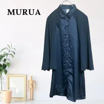 zB959 [ F ] MURUA 블라우스 레이어드 퍼프 슬리브 보타이