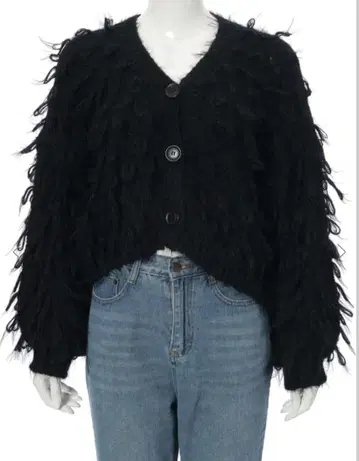 미사용/fifth/루프 니트 가디건/블랙/M