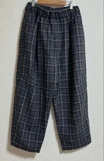 체크 테이퍼드 와이드 팬츠 DIARIES