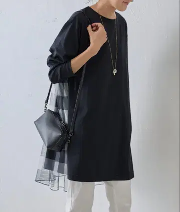 미사용 비어즐리 뒷면 튤 체크 튜닉 정가 25,300