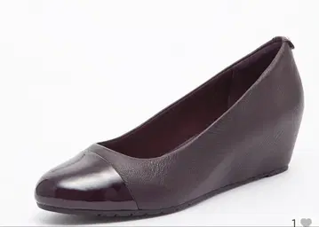 Clarks 퍼플 가죽 웨지 힐 펌프스