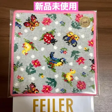 [ 미사용 새상품 ] FEILER 페이러 하이 도트 손수건 테두리 핑크