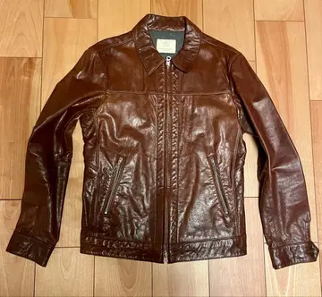 BEAUTY & YOUTH 브라운 가죽 자켓