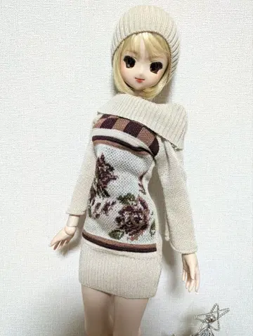 DD 돌피드림 꽃무늬 니트 원피스 핸드메이드