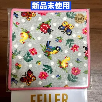 [ 미사용 새상품 ] FEILER 페이러 하이 도트 손수건 테두리 핑크