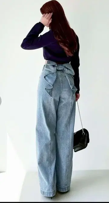 리젝시 백리본 데님 팬츠