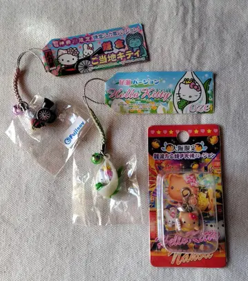 지역 한정 키티 스트랩 & 지퍼 마스코트 3종 오사카 오제 가마쿠라