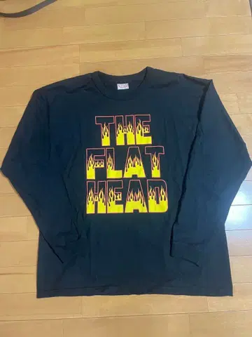 THE FLAT HEAD 블랙 롱 슬리브 T셔츠 L