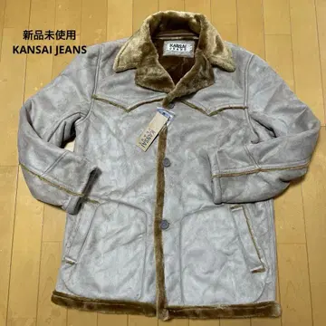 KANSAI JEANS 남성용 페이크 무스탕 자켓 베이지 M 사이즈