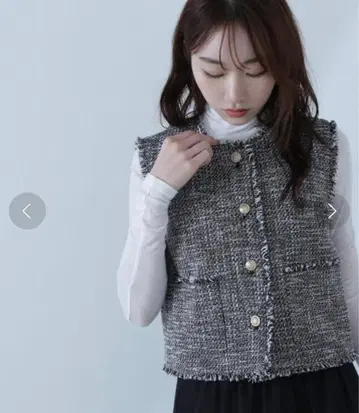 내추럴 뷰티 베이직 스프링 트위드 숏 베스트