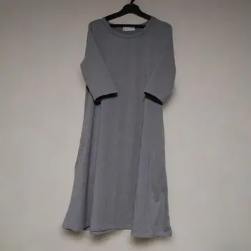 SUNFLOWER 그레이 7부 소매 A라인 무릎 아래 원피스