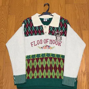 스웨터 니트 HOOK 구제 의류풍 남성용 여성용 XL