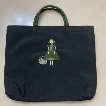 선착순 새상품급 마타노 아츠코 자수 토트백 마이돌 블랙