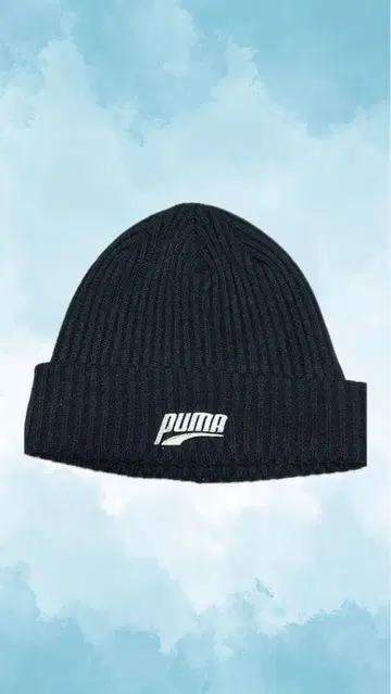 PUMA 네이비 니트 모자 빈티지 로고